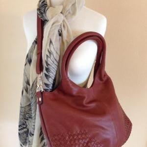 Vegan Woven Shoulder Bag With Removable Cross Body..