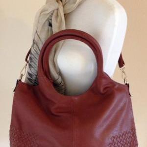 Vegan Woven Shoulder Bag With Removable Cross Body..