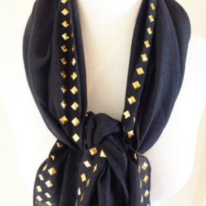 Studded Scarf In Black